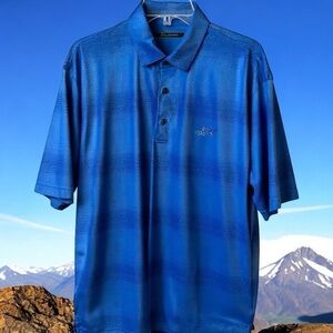 Greg Norman Men's XL Blue Golf Polo Shirt Play Dry Short Sleeve